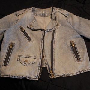 Denim Moto Style Jean Jacket